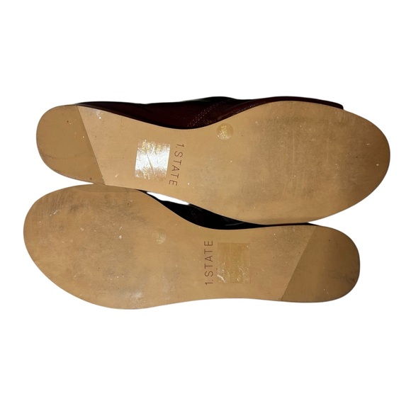 1. State Red Leather Celvin Flats Sandals O’Dorsay Open Toe Slip Ons Women 9.5M - Picture 6 of 8